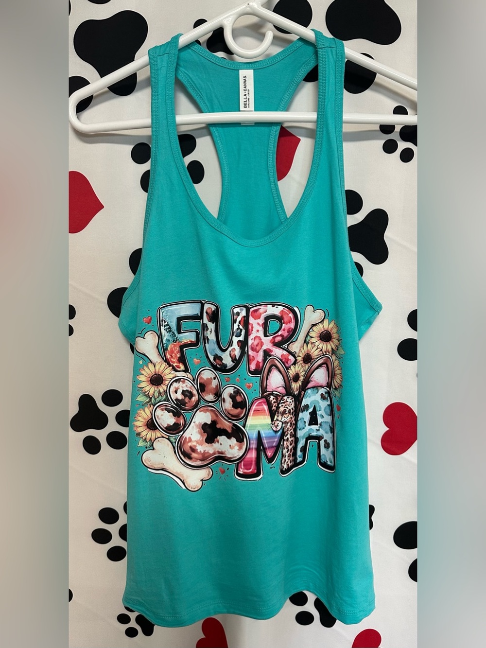 Dog Graphic Racer Back Tank Top - NIP
